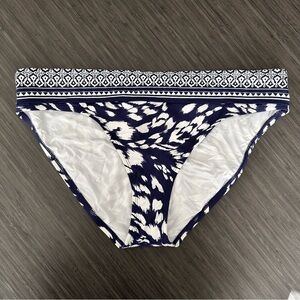 La Blanca Bikini Bottom in Navy and White Size 16